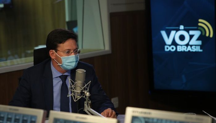 O  ministro da Cidadania,João Roma, participa do programa A Voz do Brasil